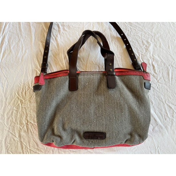 Liebeskind Berline Wool Gray Woven Large Handbag Purse Shoulderbag Leather - Picture 2 of 15